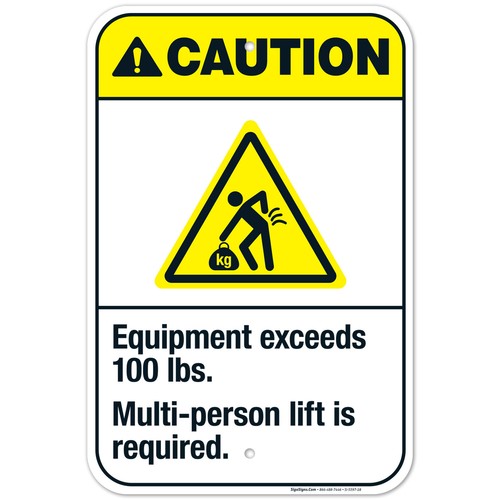 Equipment exceeds 100 - 100, lbs