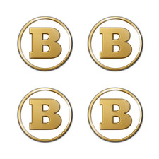 Brabus Stickers Decals Domed 4pc Resin Rim Badge Wheel Center caps 15- 100mm