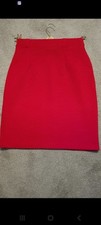 Vintage Red M&S ribbed Skirt Size12 21inch Length from The 90s In Good Condition