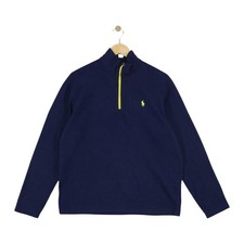 Ralph Lauren 1/4 Zip Fleece Mens Size L Blue Performance Lightweight