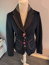 Desigual Fitted Blazer Jacket Size 12 Blue