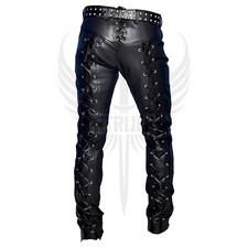 Mens Black Leather Pant