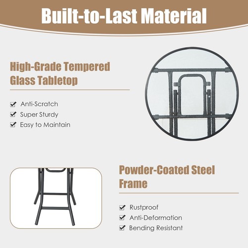 Patio foldable glass - patio, 18”