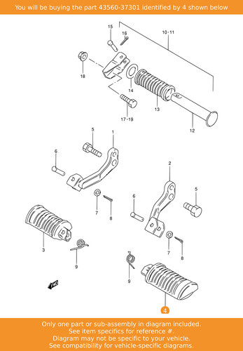 Suzuki rubber footrest lh - rubber,,