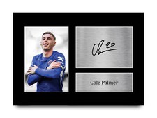 Cole Palmer Chelsea Framed Gift Idea Printed Autograph Picture for Football Fan