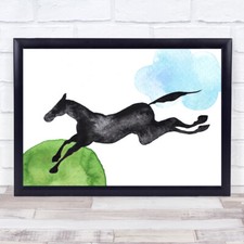 Horse & Watercolour Jumping