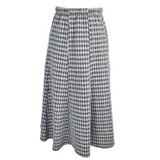 New Womens Winter Houndstooth Midi Skirt Black & Grey Warm cosy Premium Quality