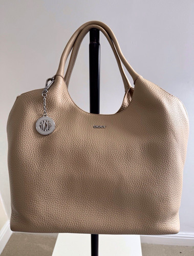 Dkny beige pebbled leather - beige,