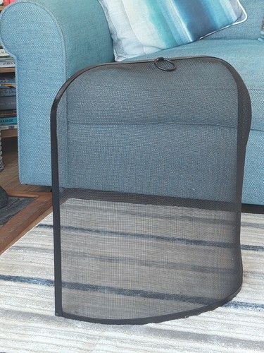 Black metal fire guard - fire,