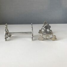 Pair of Antique silver plate knife rests EPNS Impressed Lozenge Mark