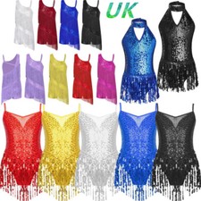 UK Girl's Sequins Tassel Rumba