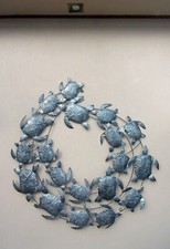 Silver Turtles Metal Wall Art
