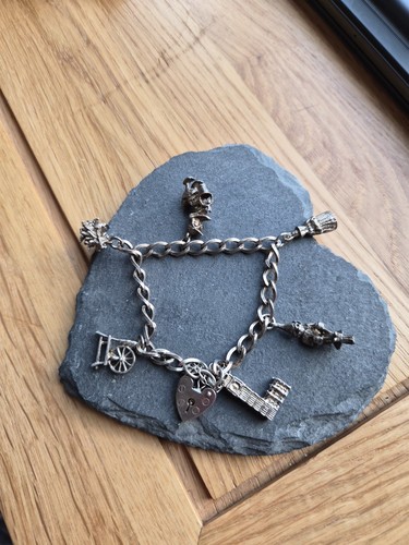 Solid silver vintage charm - silver,