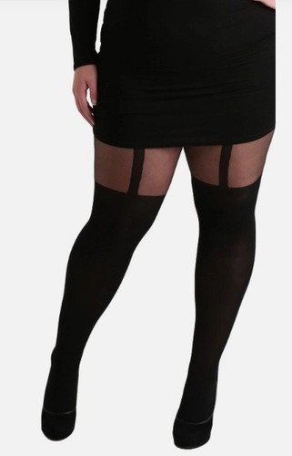Mock suspender tights - suspender,