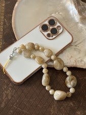 Lucite Resin Beige Phone Chain Wristlet Accessory Unusual Funky Gift