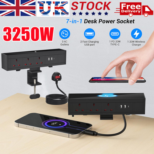Desk clip desktop socket - desk,