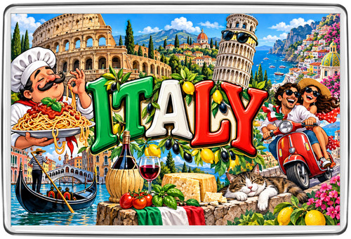 Italy humorous illustrated - italy,