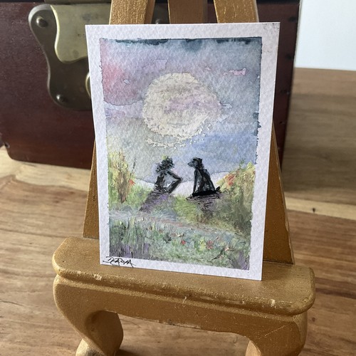 Ooak aceo original oil pastel - ooak,