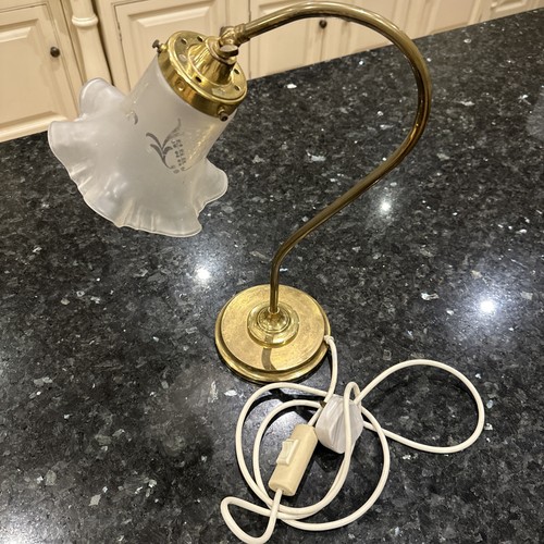 Vintage brass desk lamp - desk, w/