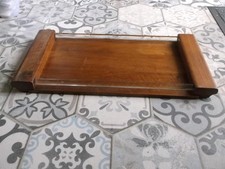 VINTAGE 1930s WOODEN TRAY WITH A GALLERY MADE OF GLASS RODS . M2508
