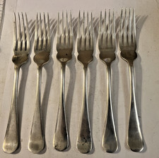 NICE VINTAGE SET of  6 MAPPIN & WEBB TABLE FORKS 1A SILVER PLATE (A1)