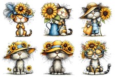SUNFLOWER CATS  Cardmaking
