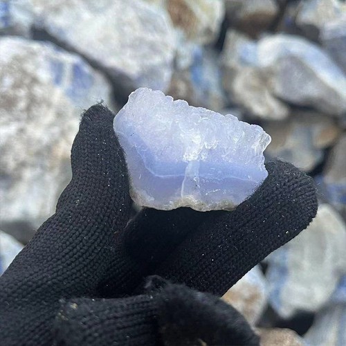 Natural blue lace agate - blue, quartz