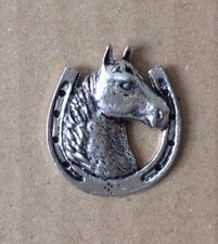 Horseshoe Silver Pewter Pin
