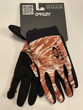 Oakley Mens Duality Swirl  Gloves - Brown And White Size M Medium NEW MTB