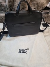MONTBLANC Black MEISTERSTUCK Ultra Slim Document Case Removable Strap Italy 