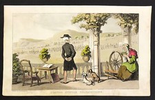 Dr Syntax Soliloquising clergyman Satire 1821 Original Rowlandson Ackermann 