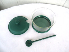 bodum glass green sugar bowl &