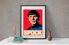 A4 DR SPOCK STAR TREK VULCAN PRINT ICON  FILM ART RETRO POSTER music CULTURE 