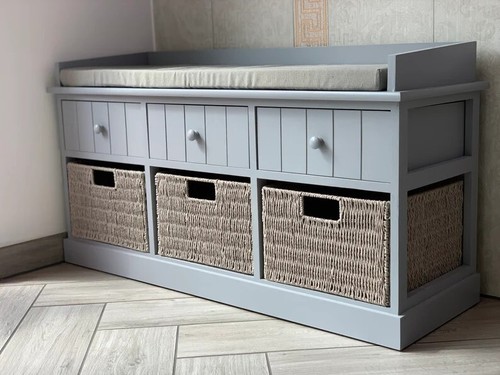 Grey storage bench with - bench, 3
