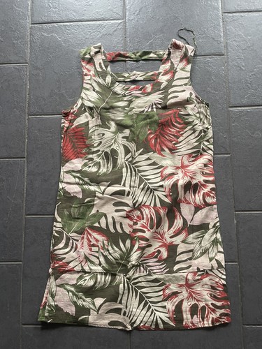 Linen print dress size - ,