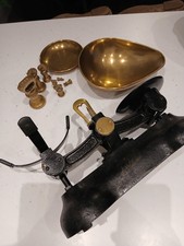 Vintage Boots Chemist Cast Iron & Brass Scales & Weights 