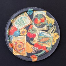 Vintage Black Round Serving