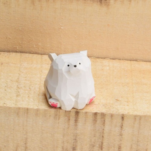 Carved bear small - carved, wooden