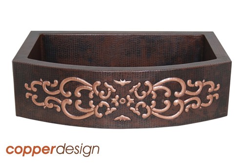 Copper rounded front farmhouse - rounded,