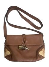 BURBERRY Leather and Haymarket Horn Toggle Bag