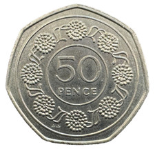 Gibraltar Candytuft Flowers 50p Coin 1988-1989
