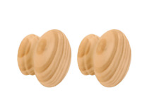 2 X 40mm 1.5” Wooden Pine Knobs Pre Drilled Door Handle Pull Cupboard Wardrobe