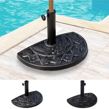 9kg Resin Half Round Parasol Base Umbrella Stand Garden Outdoor Accessories