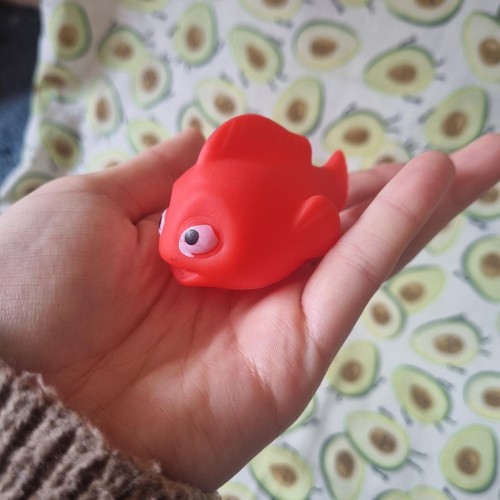 Red rubber fish bath - red, cute