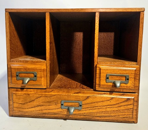 Vtg oak drawer library - vtg,
