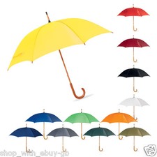 CLASSIC Umbrella with WOODEN Crook Handle - MANUAL Wedding Brolly Walking Bride