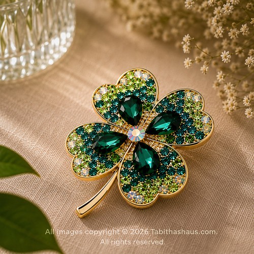 Green four leaf - four, clover