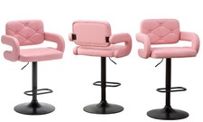 SET OF 3 PINK BAR STOOLS LARGE