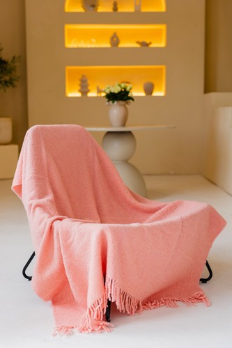 Merino wool bouclé blanket - wool,