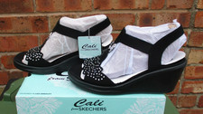 Ladies Skechers Cali Sandals Rumblers Queen B Memory Foam Vegan Black UK 5 BNIB